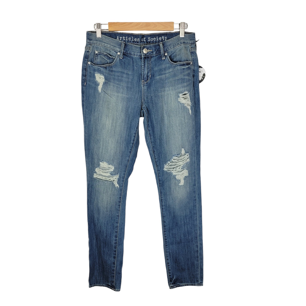 Articles of Society Distressed Skinny Jeans Cindy Clear water 26